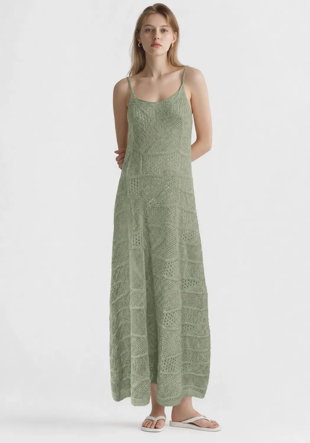 sleeveless knit long dress main image