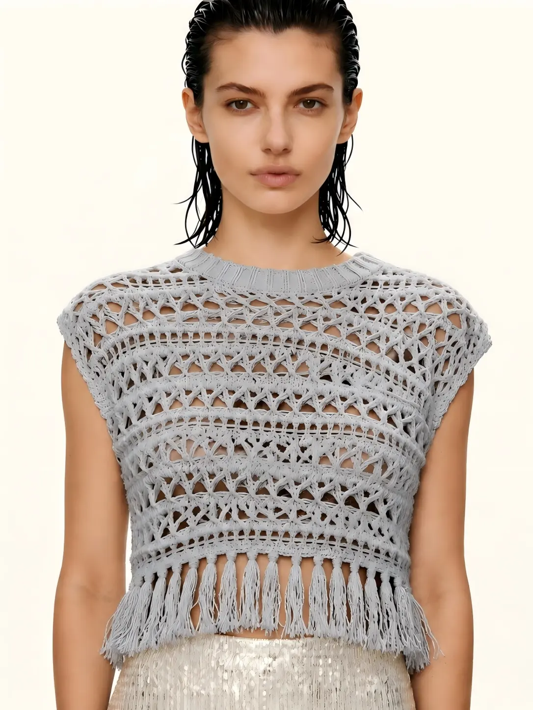 tassel floral knit main image