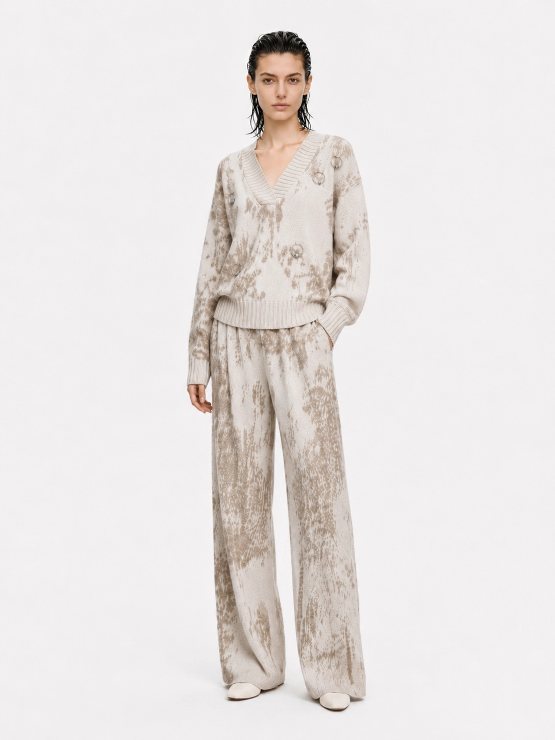 women's abstract jacquard set main image