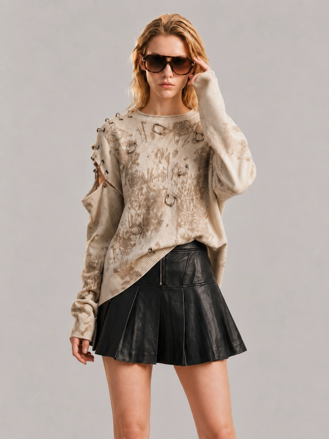 oversized knitted pullover shirt main image