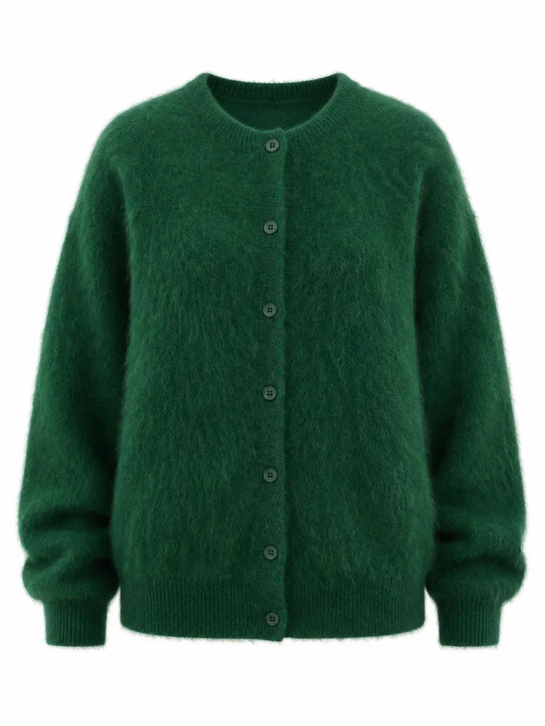 green women knit cardigan sweater