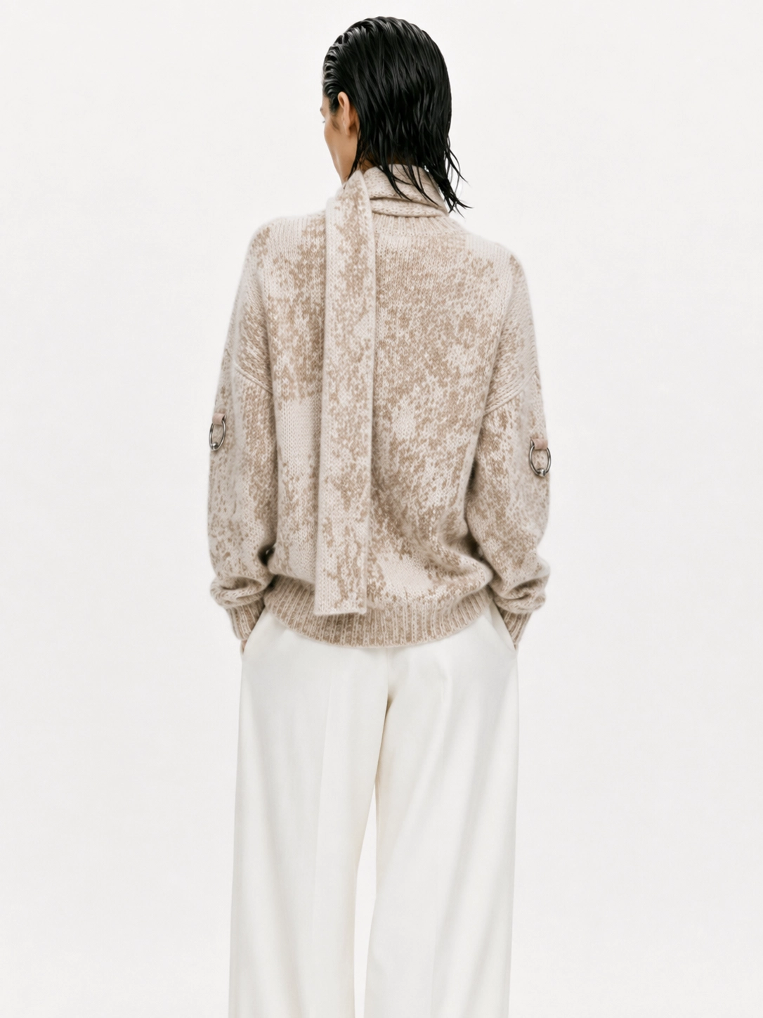 alpaca wool blended sweater back view