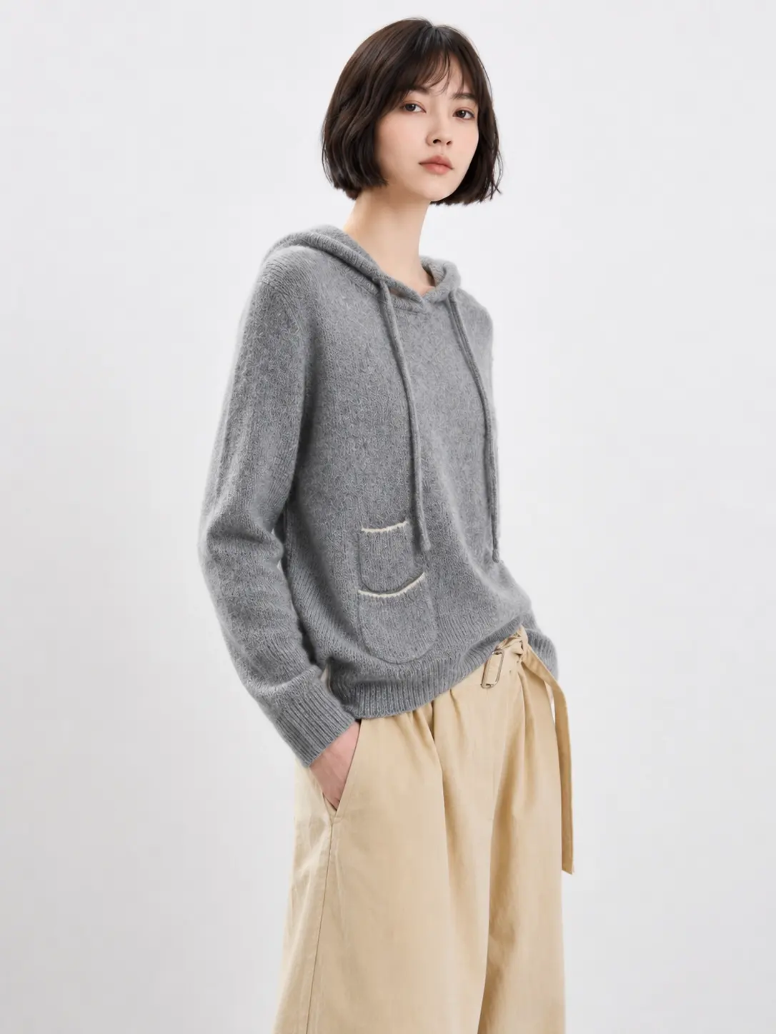 soft wool hooded sweater main image