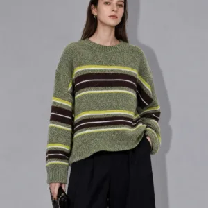 luxury wool striped sweater main image