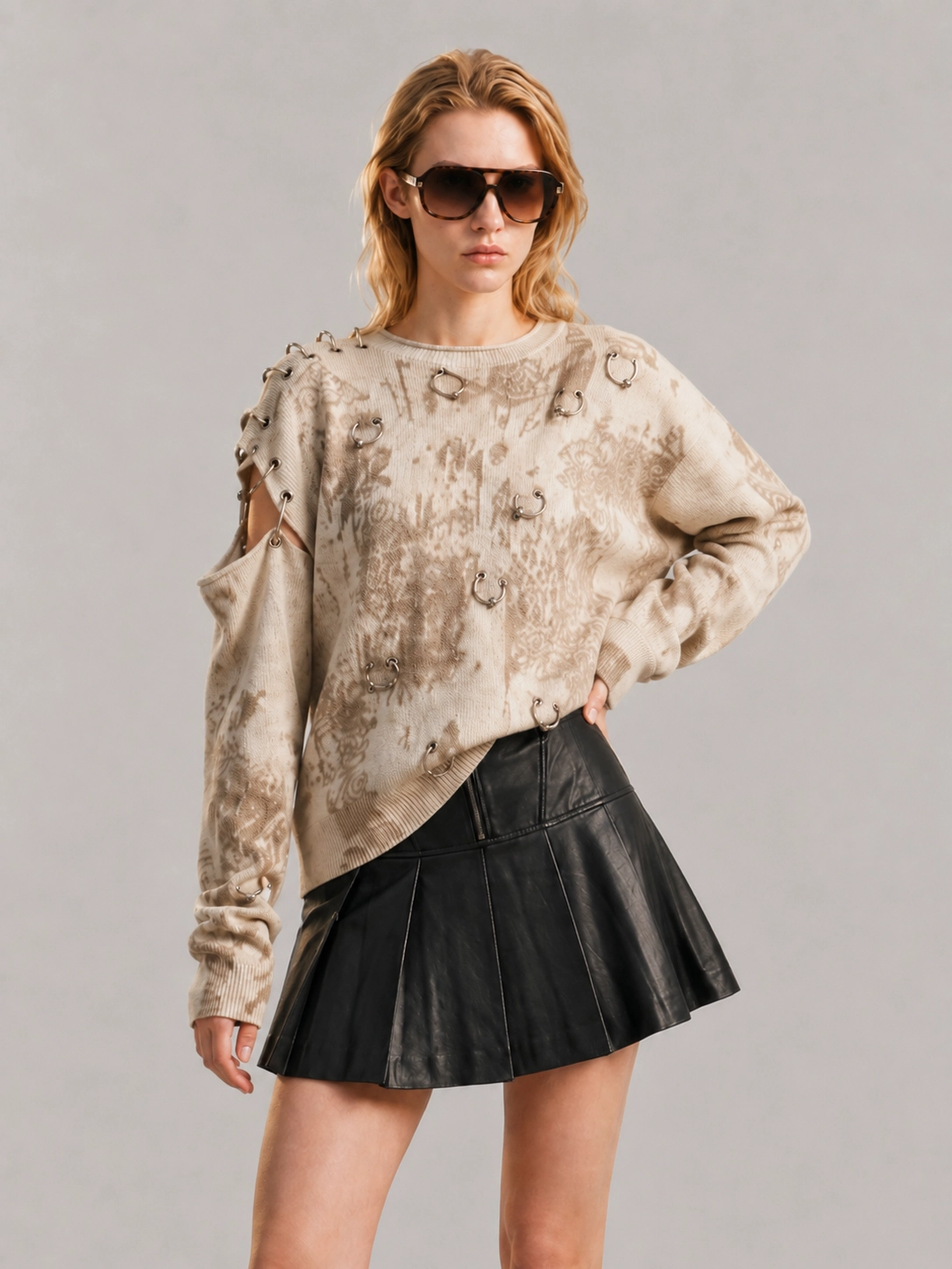 oversized knitted pullover shirt